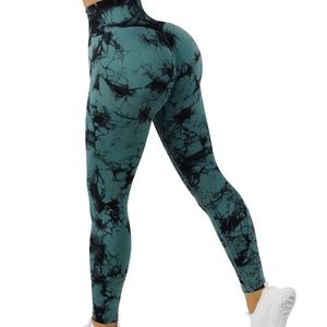 SUUKSESS Women Scrunch Butt Lifting Seamless Leggings - Tie Dyed